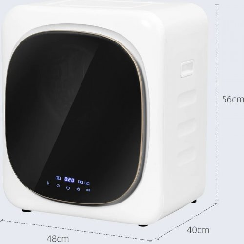HOMCOM Secadora de Evacuación 4 kg 800W con Pantalla Táctil Control de Tiempo y Temperatura Función Antiarrugas