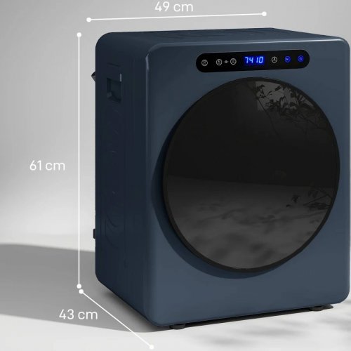 HOMCOM Secadora de evacuación 5 kg 1000W compacta independiente de carga frontal con tambor de acero inoxidable