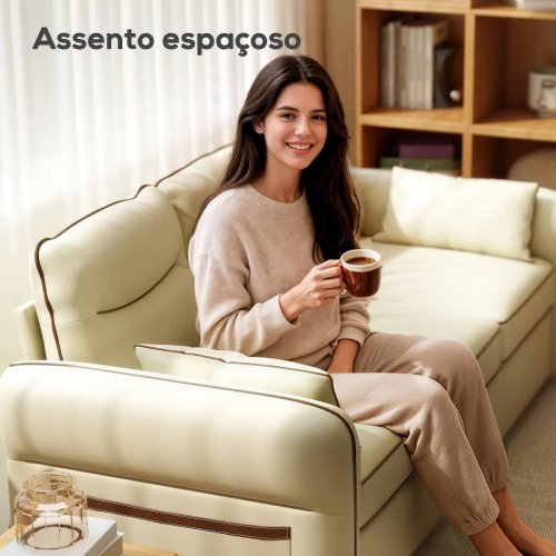 HomCom Sofá 3 plazas 190x83x90 cm