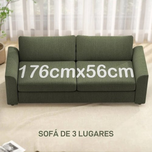 HomCom Sofá 3 plazas 212x80x88 cm