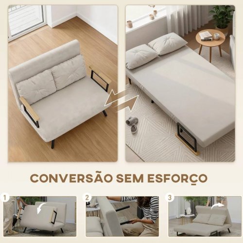 Homcom Sofá Cama 3 en 1 Respaldo Ajustable 2