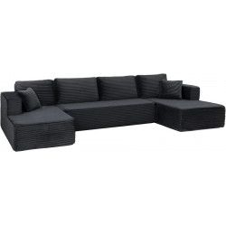 HOMCOM sofá modular en U con 2 chaiselongues sofá cama de pana con espuma de alta densidad y asiento con muelles
