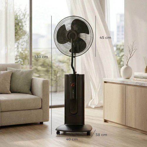 HOMCOM Ventilador de Pie 3 en 1 Oscilante con Nebulizador de Agua