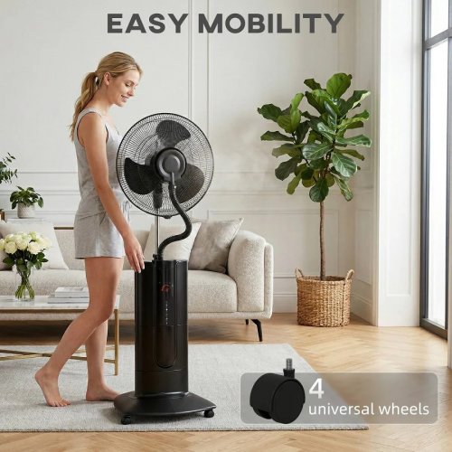 HOMCOM Ventilador de Pie 3 en 1 Oscilante con Nebulizador de Agua