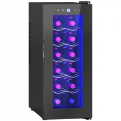 Homcom Vinoteca 12 Botellas Temperatura Ajustable 8-18℃ Negro