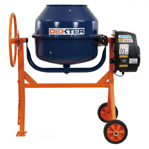 Hormigonera eléctrica DEXTER de 650 w y 160 litros azul, naranja
