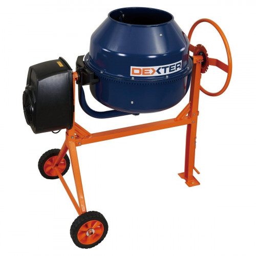 Hormigonera eléctrica DEXTER de 650 w y 160 litros azul, naranja