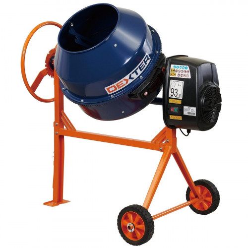 Hormigonera eléctrica DEXTER de 650 w y 160 litros azul, naranja