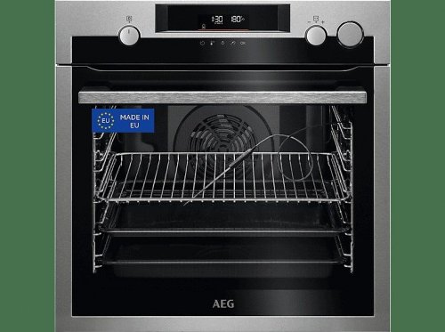 Horno a vapor - AEG BSE572360M, Multifunción, Pirolítico, 72 l, Sonda térmica, 60 cm, Inox