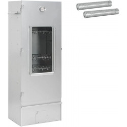 Horno Ahumador 3 Pcs Plateado Acero galvanizado Vidaxl