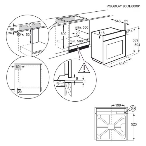 Horno multifunción AEG con 19 funciones - GR6PB53FSB Negro