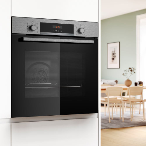 Horno multifunción Bosch Serie 4 limpieza pirolítica e hidrolítica, con función vapor - HQA574ES3 Inox / Negro
