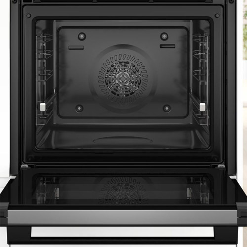 Horno multifunción Bosch Serie 4, Pirólisis, Función AirFry, HBA572EB3 Negro