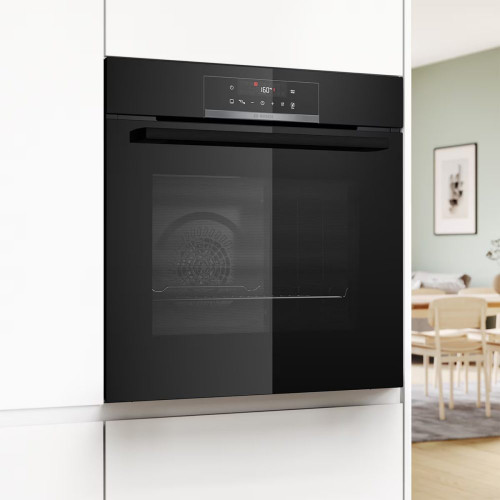 Horno multifunción Bosch Serie 4, Pirólisis, Función AirFry, HBA572EB3 Negro
