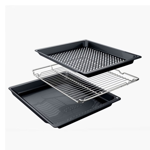Horno multifunción Bosch Serie 4, Pirólisis, Función AirFry, HBA572EB3 Negro