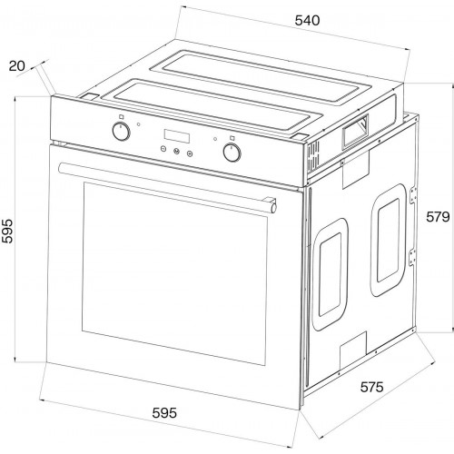 Horno multifunción CATA MHDS 706 BK VR01 72L 3.4kW negro Clase A