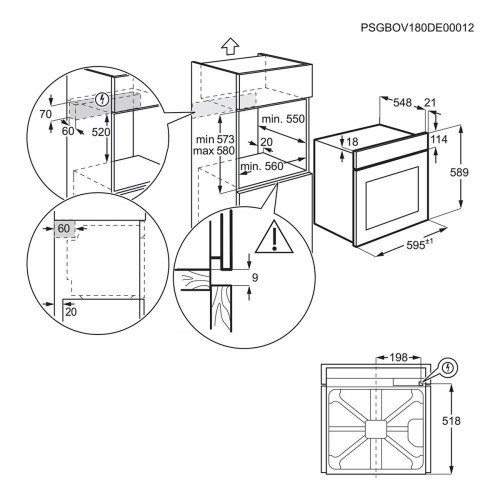 Horno multifunción Electrolux limpieza pirolítica, SurroundCook - EOF6P54TX Inox antihuellas