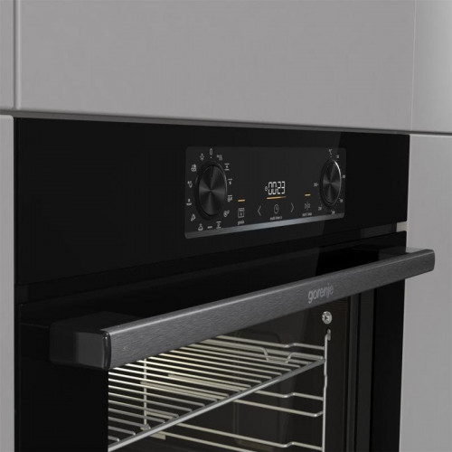 Horno Multifunción Gorenje BOS6737E13BG 77L 60cm Limpieza Manual A Sonda Carne Negro
