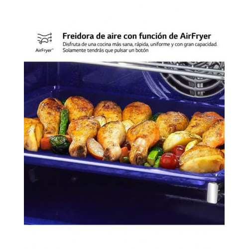 Horno multifunción LG pirolítico, 76 l, display LCD con mando giratorio, función Instaview - WSED7612S Acero Inox