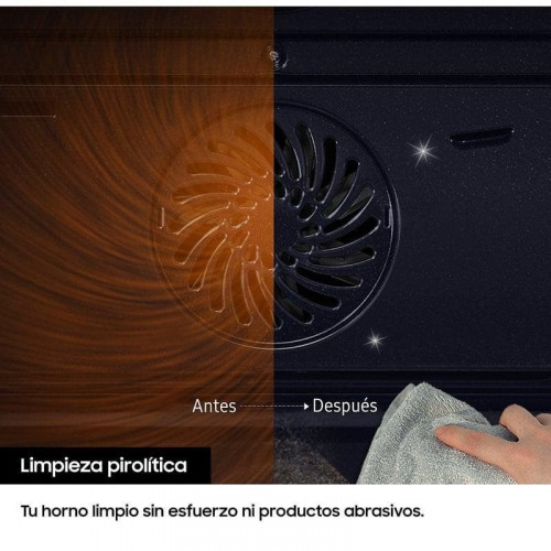 Horno Multifunción Samsung Dual Cook NV7B4450VAS/U3 76L 60cm Pirolítico A+ Vapor WiFi Acero Inoxidable