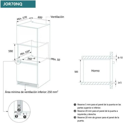 Horno pirolítico Johnson con función AirFry