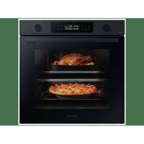 Horno - Samsung Dual Cook  NV7B4430ZAB/U1, Multifunción, Pirolítico, 76l, 59.5 cm, Función WiFi con SmartThings, Negro