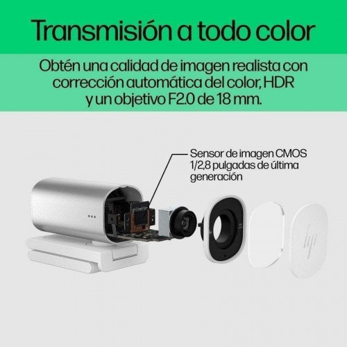 HP 960 Webcam 4K UltraHD 2160p para Streaming Plata