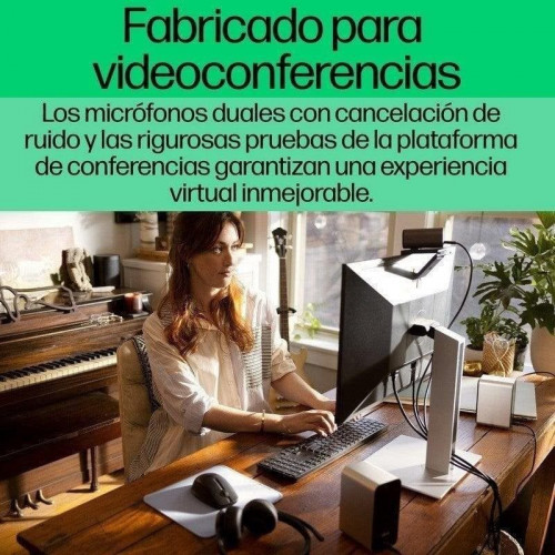 HP 960 Webcam 4K UltraHD 2160p para Streaming Plata
