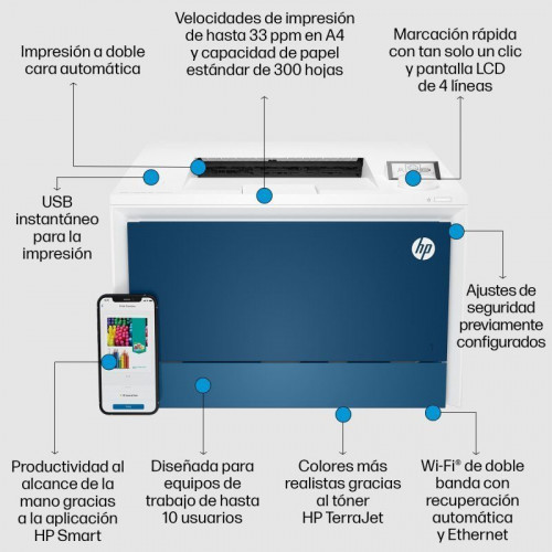 HP Color LaserJet Pro 4202dw Impresora Láser Color WiFi Dúplex