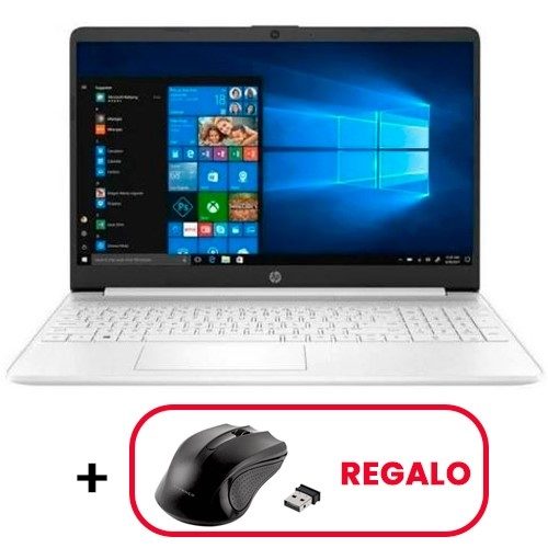 HP PORTATIL 15S-FQ1051NS Blanco - Pack + Ratón Vivanco IT-MS RF 1000 Negro