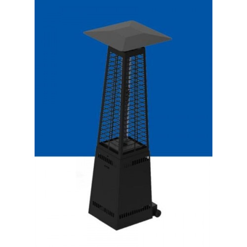 HTW HTW-EPE14FREBLACK - Estufa Exterior de Pellet 14000W para Espacios de 20 m2 Negra