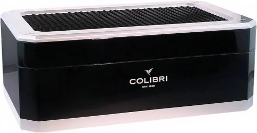 Humidor Colibri Rally negro y plata