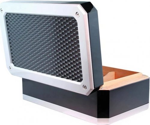 Humidor Colibri Rally negro y plata