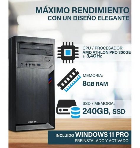 Hyper-Byte PC Sobremesa Hyper Byte Basic Office PC AMD Athlon Pro 300GE