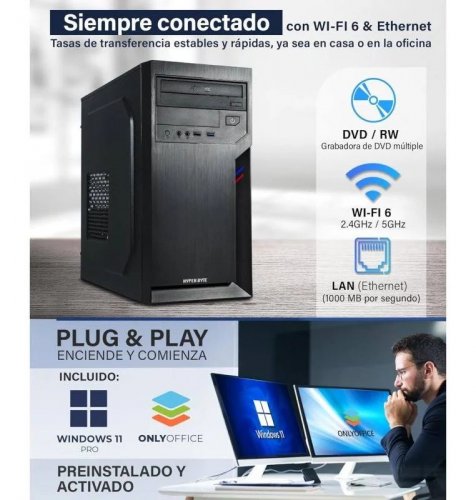 Hyper-Byte PC Sobremesa Hyper Byte Basic Office PC AMD Athlon Pro 300GE