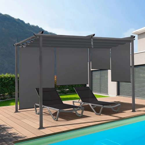 Idmarket Pérgola con techo retráctil