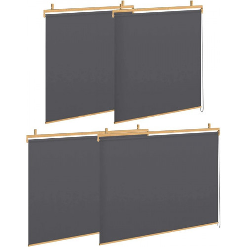 Idmarket Pérgola efecto madera techo retráctil