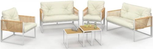 Idmarket Salón de jardín bajo de 6 plazas