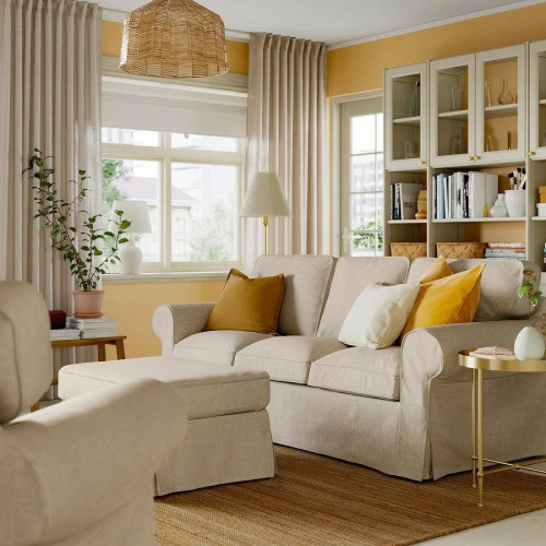 IKEA EKTORP sofá de 3 plazas Kilanda beige claro ancho 218 cm