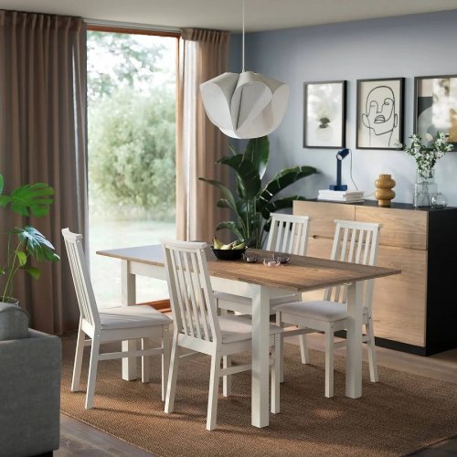 IKEA ÅLHULT mesa extensible marrón altura 75 cm