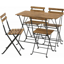 IKEA mesa sillas de exterior Tärnö tinte negro/marrón claro