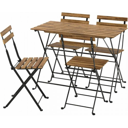 IKEA mesa sillas de exterior Tärnö tinte negro/marrón claro