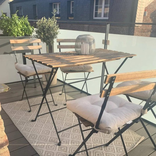 IKEA mesa sillas de exterior Tärnö tinte negro/marrón claro