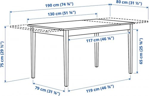 IKEA NÄSINGE mesa extensible blanco