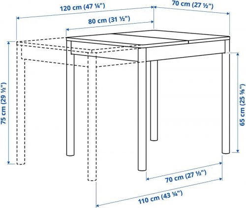 IKEA TONSTAD mesa extensible chapa roble