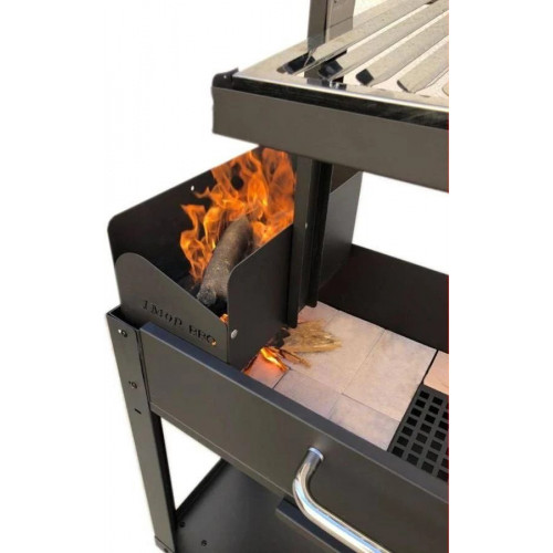 IMOR Barbacoa de carbón o leña parrilla de 8+8 mm de grosor