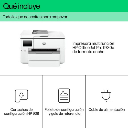 Impresora A3 multifunción HP OfficeJet Pro 9730e, Fax digital, Wi-Fi, compatible con Instant Ink Blanco
