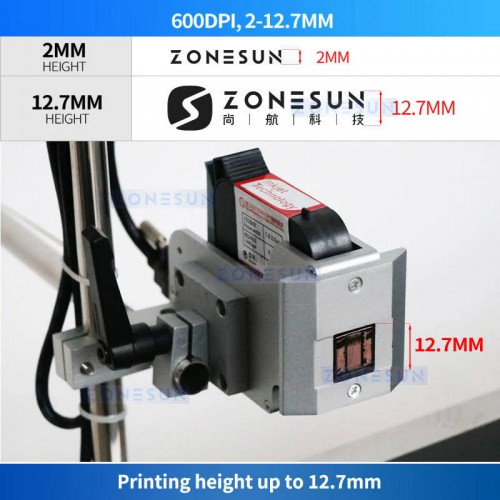 Impresora de inyección de tinta en línea ZONESUN ZS-DC127 para codificación de fecha e impresión de archivos BMP