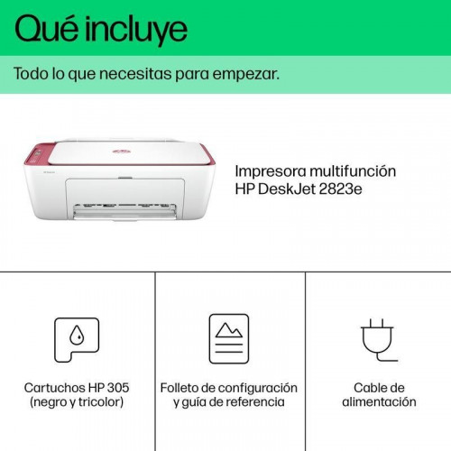 Impresora Inyección de tinta Wi-Fi HP DeskJet 2823e con escáner y copia