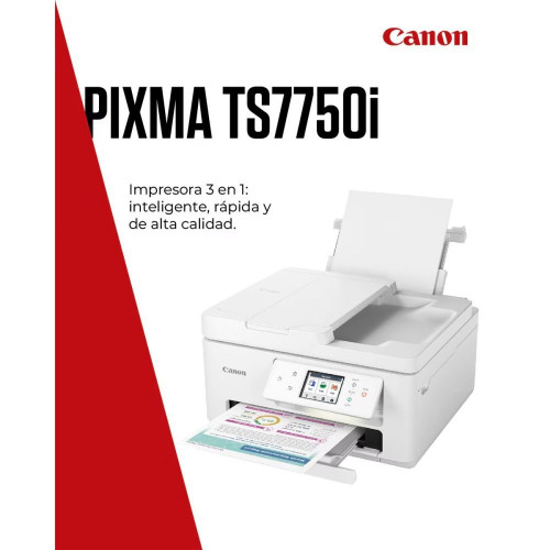 Impresora Multifunción 3 en 1 Canon PIXMA TS7750i, imprsión adoble cara automática, ADF y WiFi. Compatible con PIXMA Print Plan Blanco